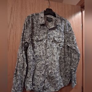 Cody James Authentic Western Apparel Shirt, floral Paisley. Sz Large Cowboy Snap